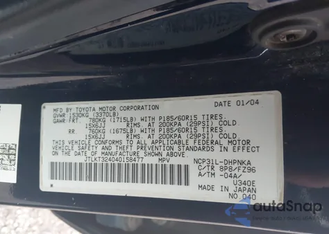 2004 Scion Xb from USA, damaged, VIN JTLKT324040158477